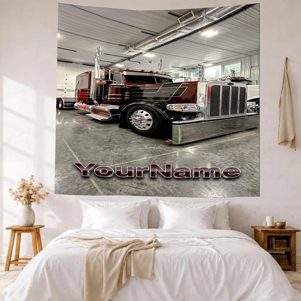 Kw Heavy Trucks Custom Your Name Wall Decor Tapestry Art For Pet Memorial Birthdaywedding Party Backdrop Family Gift