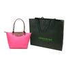 Longchamp Le Pliage 28 Button Zipper Closure Long Handle Leather Dumpling Shoulder Tote Bag Small Women handbags Pink 2605089P73