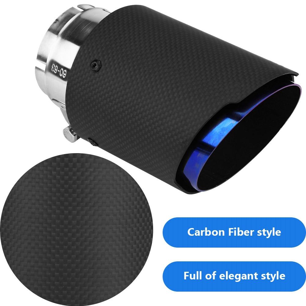 Carbon Fiber Style Matte Car Exhaust Pipe Muffler End Tip Tailpipe for 63mm 89mm