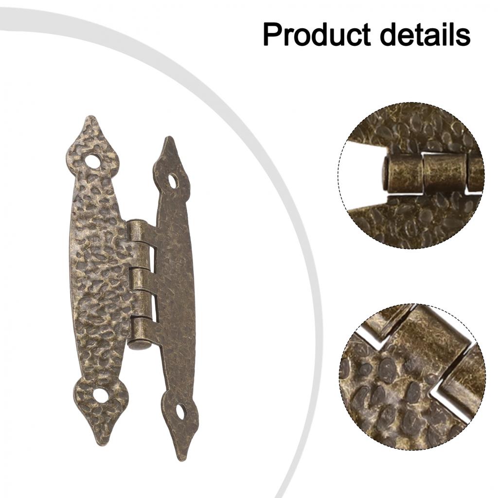 Decorative Antique Iron HShaped Hinges 4 Pack for Cabinets and Dressers
