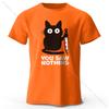 Women's Funny Cat Printed Basic Crew Neck 100% Cotton T-Shirt, Breathable Round Neck Short Sleeve Tee Unisex Fit for Men & Women