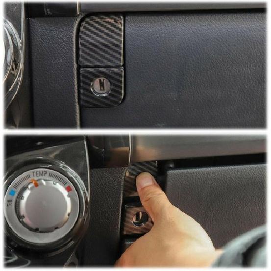 Kolfiber Förvaringspanel för passagerare med strömbrytare för 4runner SUV 2010+