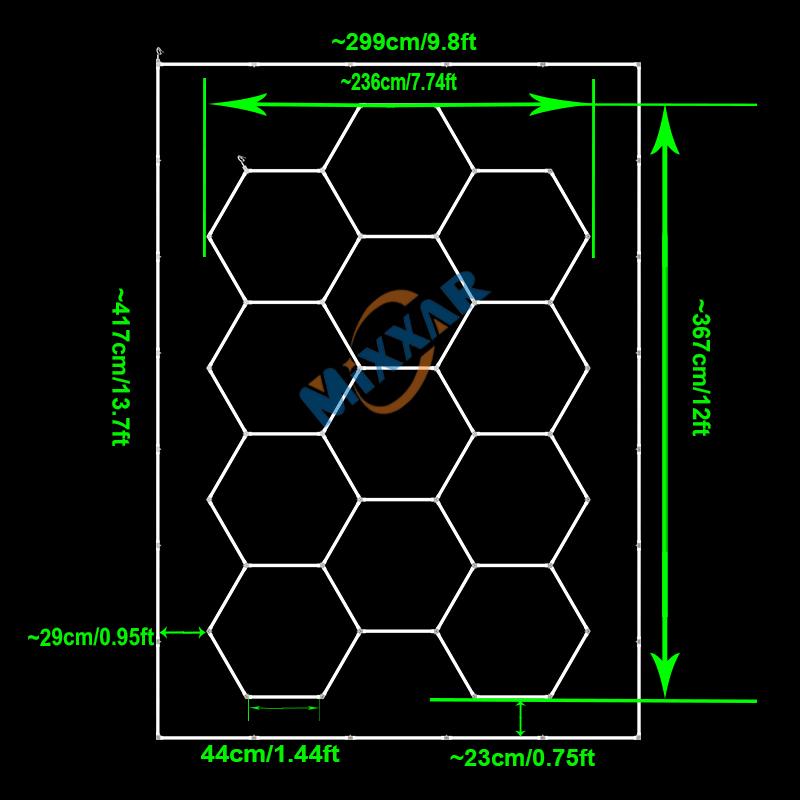 ZK20 110V-240 Honeycomb Hexagon Ceiling Lamp Car Lighting for Garage Hexagon Led Light for Auto Detailing Wash Beauty Station