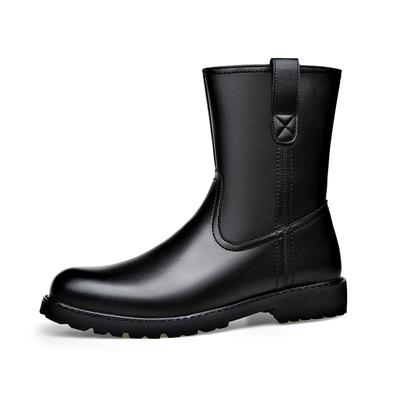 Fashion2024 Autumn Winter New High-top Casual Cow Leather Boots Men's Winter Plus Fleece Warm Ankle Boots Men Black Designer Shoes
