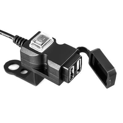 12V-24V Motorcy Charger CleDual USB Port Waterproof Motorcycle Handlebar Charger Adapter Power Supply Socket