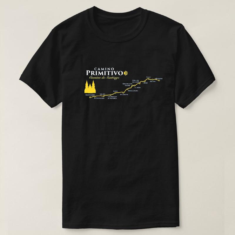 Camino Primitivo Camino De Santiago The Way of St James TShirt 100 Cotton Short Sleeve ONeck Casual Mens Tshirt Streetwear S