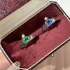 Sweet Princess Style Cultivated Gem Live Adjustable Ring Versatile Geometric Design Stack Wear Ring