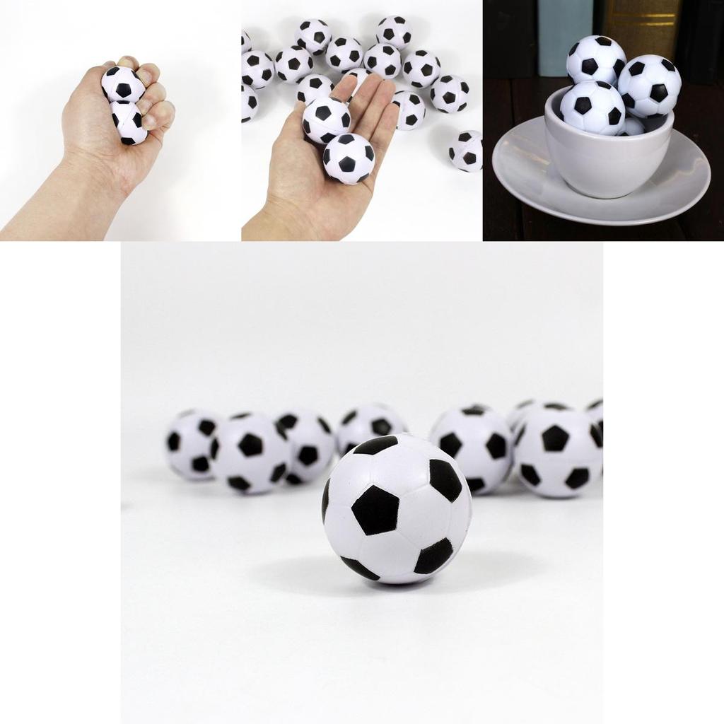 White Mini Toy Soccer Ball For Kids Soft Pu Foam Non-inflatable Solid Sports Ball