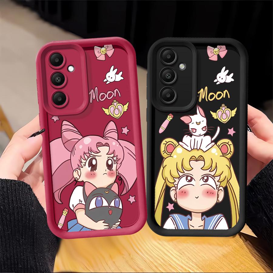 Cartoon S-Sailors Moon Phone Cover Case for Samsung Galaxy A56 A73 A22 A21s A25 A26 A35 A52 A54 A24 A32 A55 A36