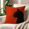 A Vintage Black Cat Smoking Cushion Cover For Pillow Printing Sofa Decoration Home Car Room Coffee Shop Office Nordic Simplicity