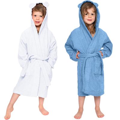 Toddler Baby Boys Girls Cartoon Animal Bathrobe Flannel Robe Winter Hooded Night-Robe Infant Home Bathing Nightgown