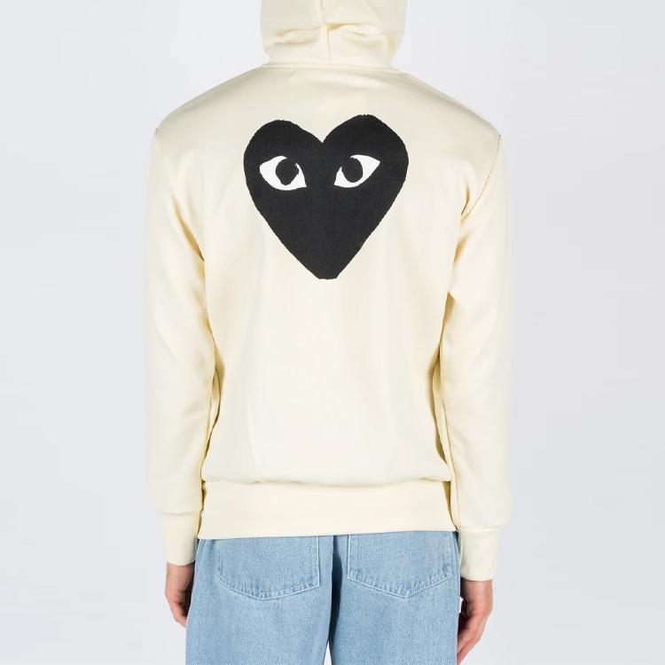 Como Des Garcons Play Sudadera con capucha con cremallera Corazón Negro Grande AZ-T254-051-3