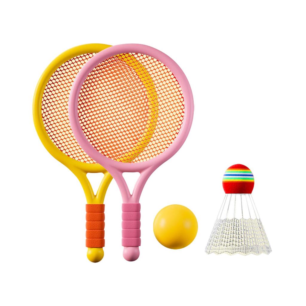 Set da tennis e badminton per bambini con pallina, volano, racchette da tennis per giocattoli da spiaggia, per principianti, ragazzi, interni ed esterni