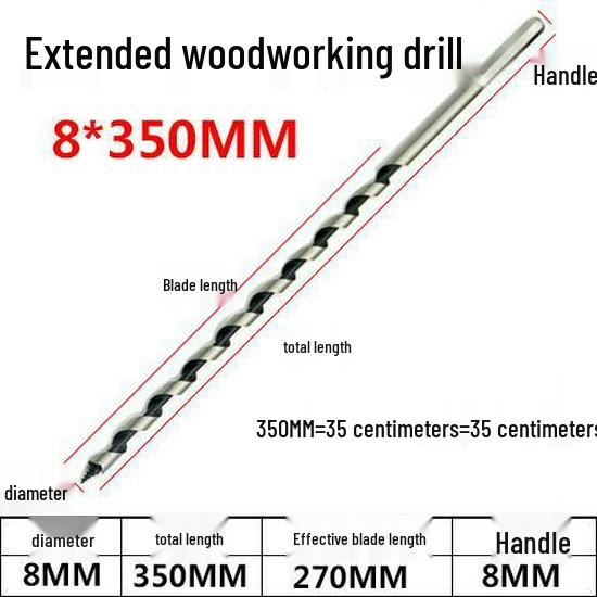 Extended Forstner Bit & Hex Shank Wood Drill, Twist & Door Lock Opener