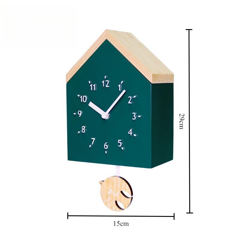 

Cartoon Wall Clocks Living Room Wooden Nordic Clock Simple Modern Home Decoration Silent Wall Watch Interior House Decorations