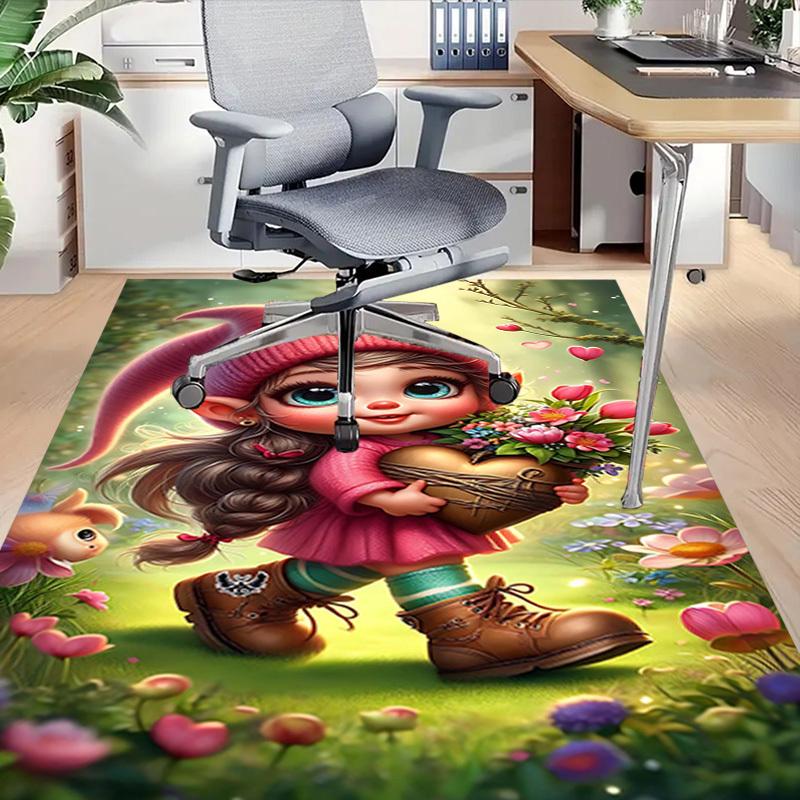 1PC Elf Flowers Extra Large Non Slip Floor Carpet, Office, Family, Studio   Large Area Rug Indoor Rugs, Bold Statement Piece