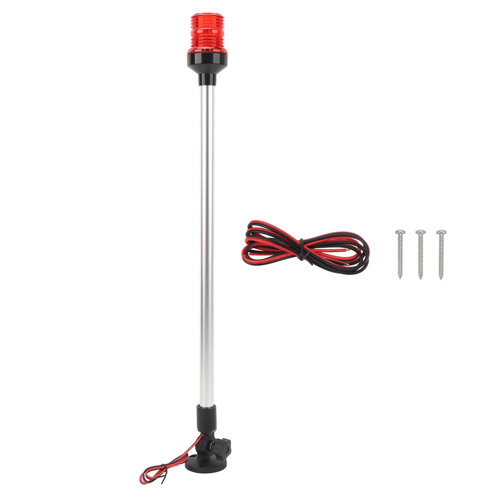 22in LED Fold Down Boat Stern Light 360 Degree All Round Navigation Anchor Light with Aluminum Alloy Base for Yacht