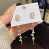 925 Sterling Silver Full Diamond Tassel Earrings – High-End European & American Style, Super Shiny, Luxurious Ear Jewelry for Women.