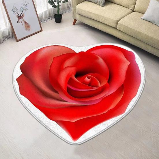 3D Flower Area Rug Absorbent Quick Dry Irregular Plush Floral Floor Mat Washable Non-slip Living Room Bedroom Bathroom Kitchen Decoration Carpet