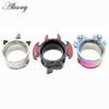 Alisouy 2PC Edelstahl Finger Blume Eule Fledermaus Ohr Tunnel Plug Flesh Expander Bahren Messgeräte Ohrring Piercing Körper Schmuck
