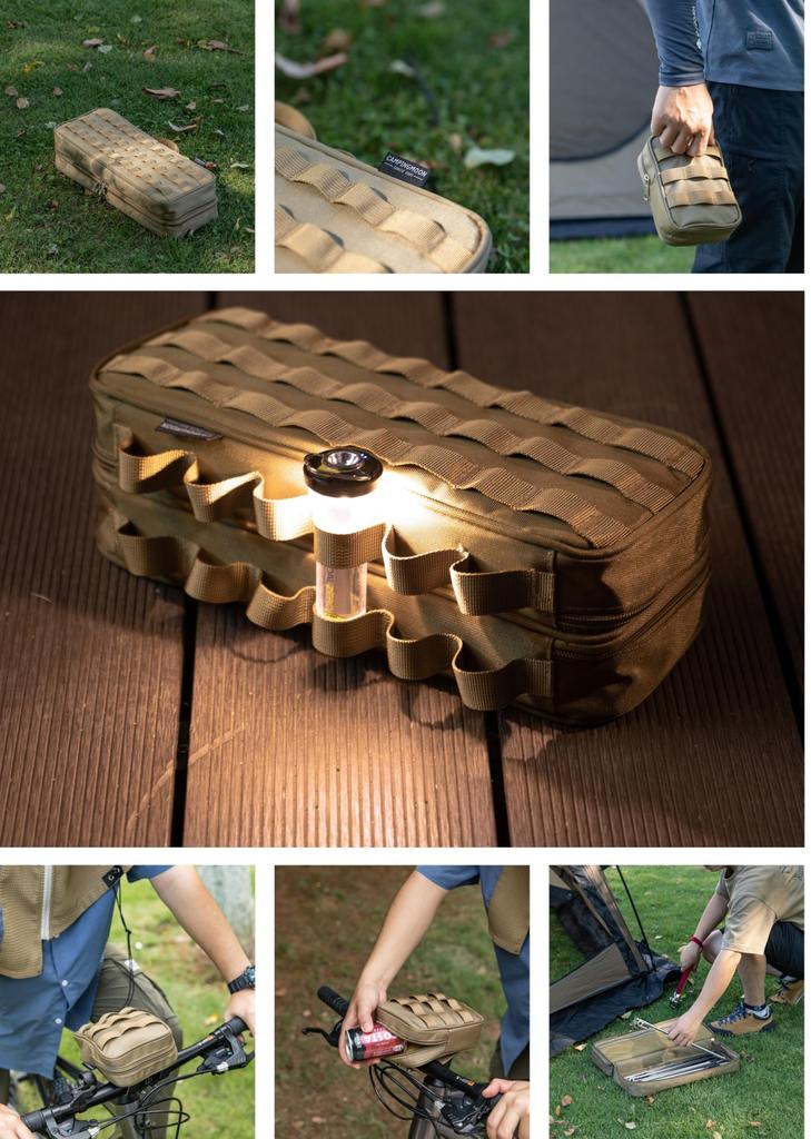 CAMPING MOON Camping Peg, Peg Hammer, Lantern Storage Case, 40cm Toolbox Bag, Goal Zero Pouch, Coyote BG-40
