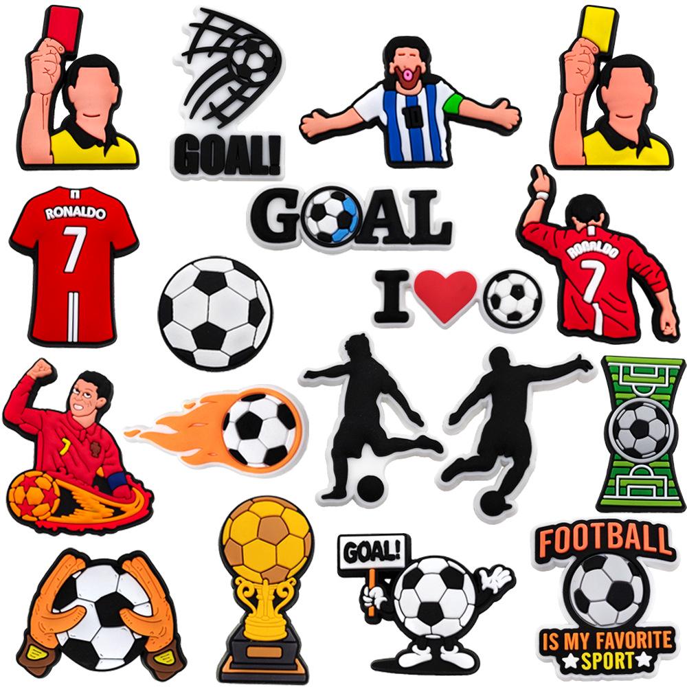 Football Crocs Charms - Soft PVC Shoe Decorations & Accessories