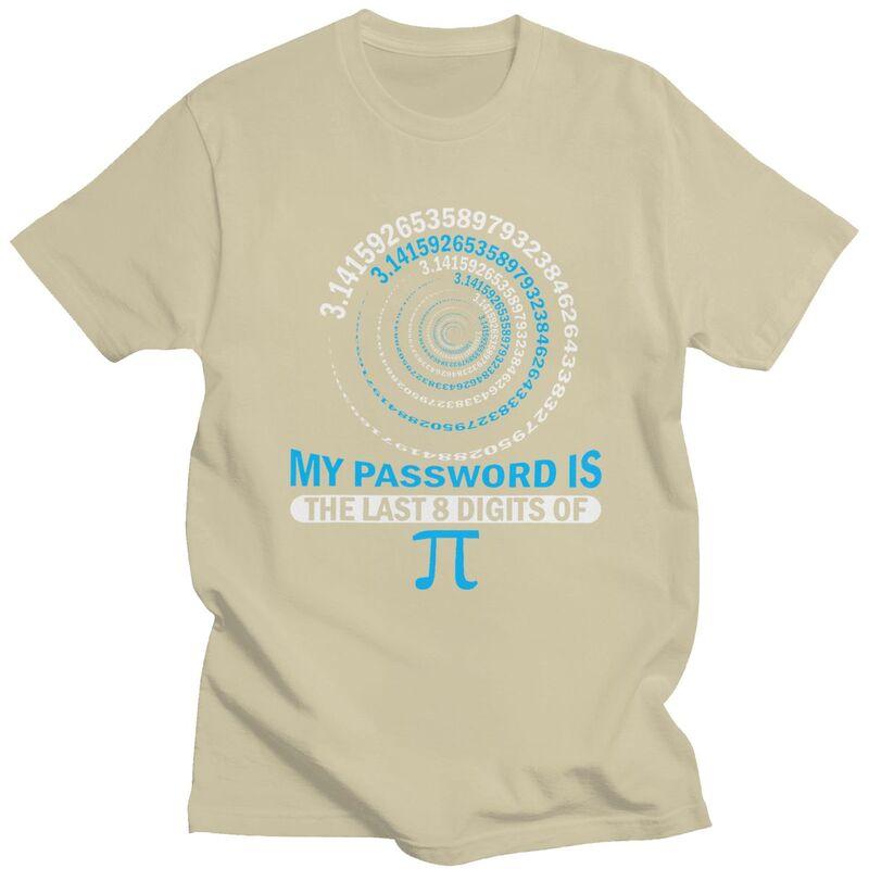 Custom Funny Pi Password Geeky Math Spiral Tshirts for Men Short Sleeve Casual T Shirt Cool Tshirt 100 Cotton Tee Gift