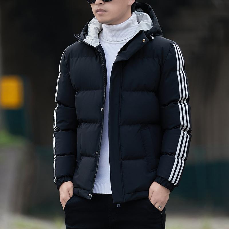 Winterjacke aus Baumwolle mit Kapuze für Herren, verdickte warme Brotjacke, Baumwolljacke für Herren, modische und trendige Marke, Daunenjacke aus Baumwolle für Herren