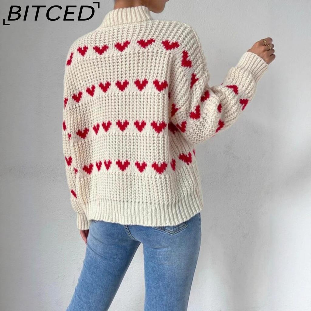 BITCED Women's Jacquard Spring/Fall Pullover Sweater
