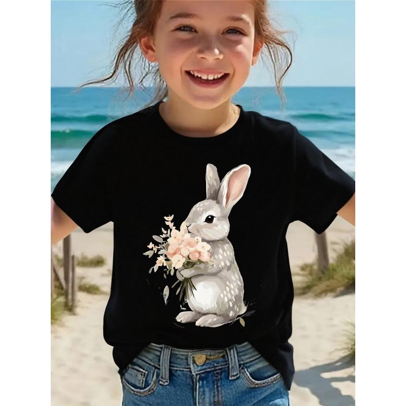 European sizes GirlsShort Sleeve T-Shirt, Soft And Comfortable Daily Wear, Suitable for Home, Outdoor And Sports Activities, Comfy And Breathable