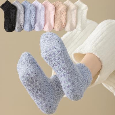 Coral Fleece Thickened Socks Γυναικείες βελούδινες φθινοπωρινές και χειμερινές κάλτσες σπιτιού Ζεστές αντιολισθητικές κάλτσες δαπέδου