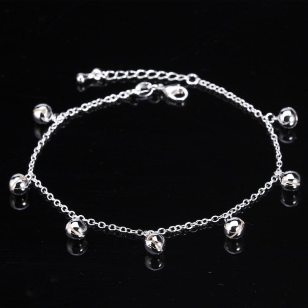 Cute Bell Anklet for Women Fashion Vintage Silver Jewelry Trendy Copper Silver Foot Chain