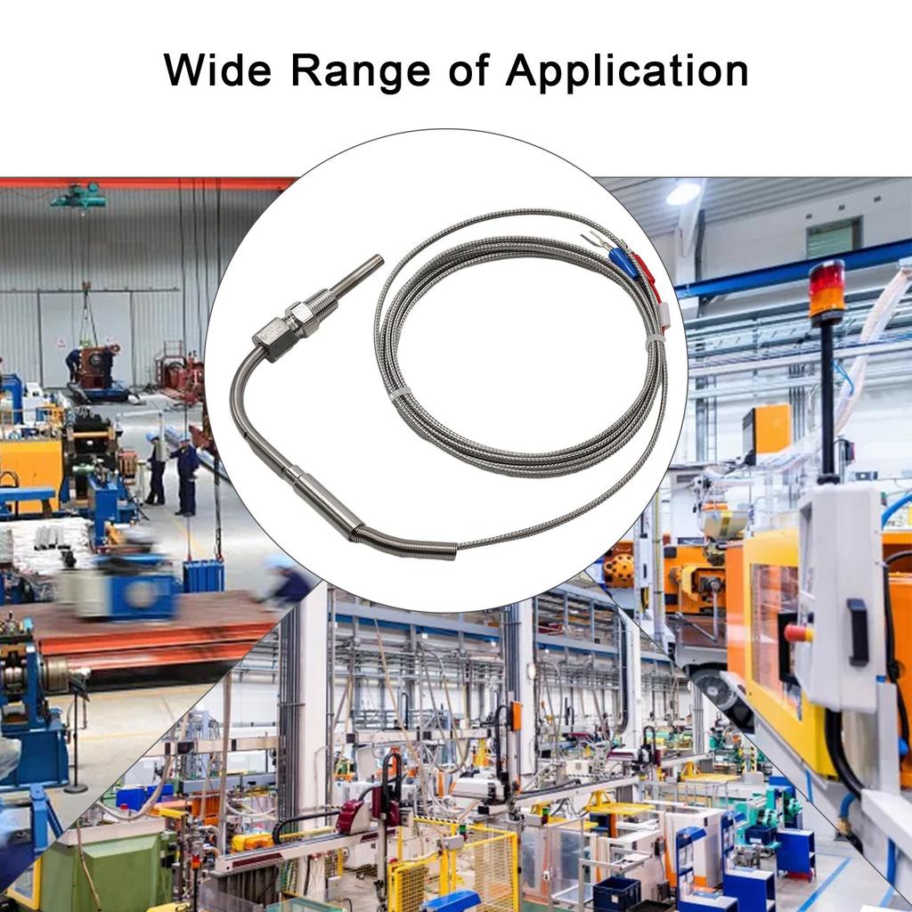 Type K Thermocouple 1/8 NPT K Type Thermocouple Exhaust Probe Temperature Sensor Glass Fiber Insulation Stainless Steel
