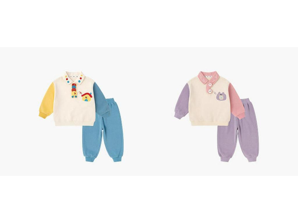 Dududu Kids Spring Polo Set: Baby Hoodie & Pants 2-Piece for Boys