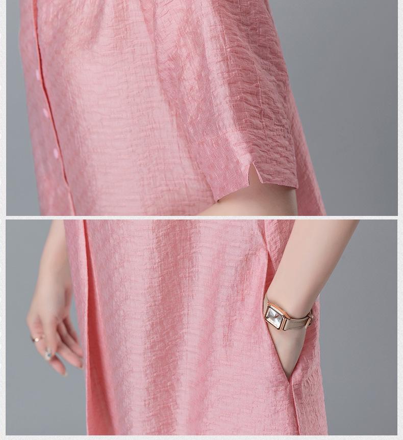 Women's 2025 Tencel A-Line Dress: Loose, Plus Size, Summer Fashion for Middle-Aged Women