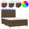 Maison Exclusive - Sommier à lattes de lit matelas et LED Marron foncé 140x190 cm