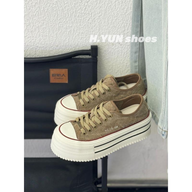 

Platform-soled fashion canvas board shoes women s summer shoes new breathable casual shoes heightening small women s shoes 35