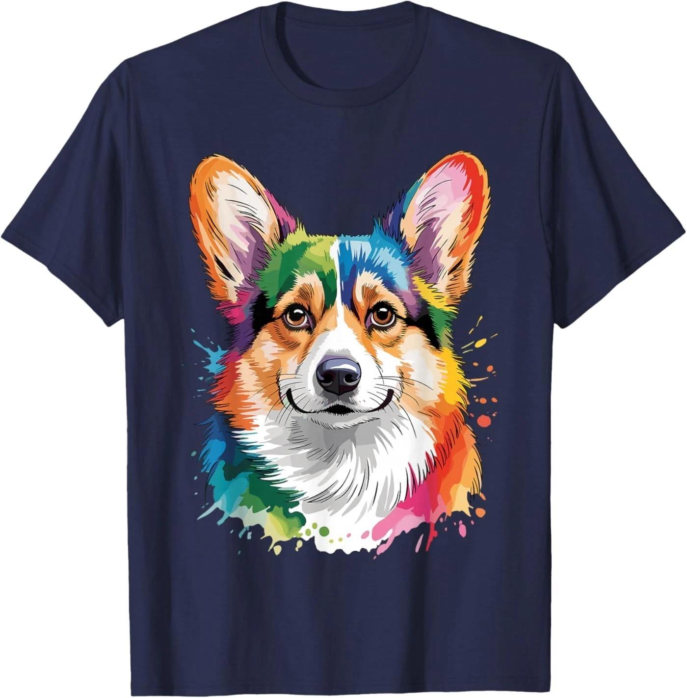 Cute Corgi Art for Men Women Welsh Corgi Dog Corgi Lover T-Shirt 4XL