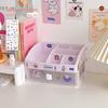 Girly Heart Plastic Desktop Drawer: Dustproof Storage for Stationery & Cosmetics