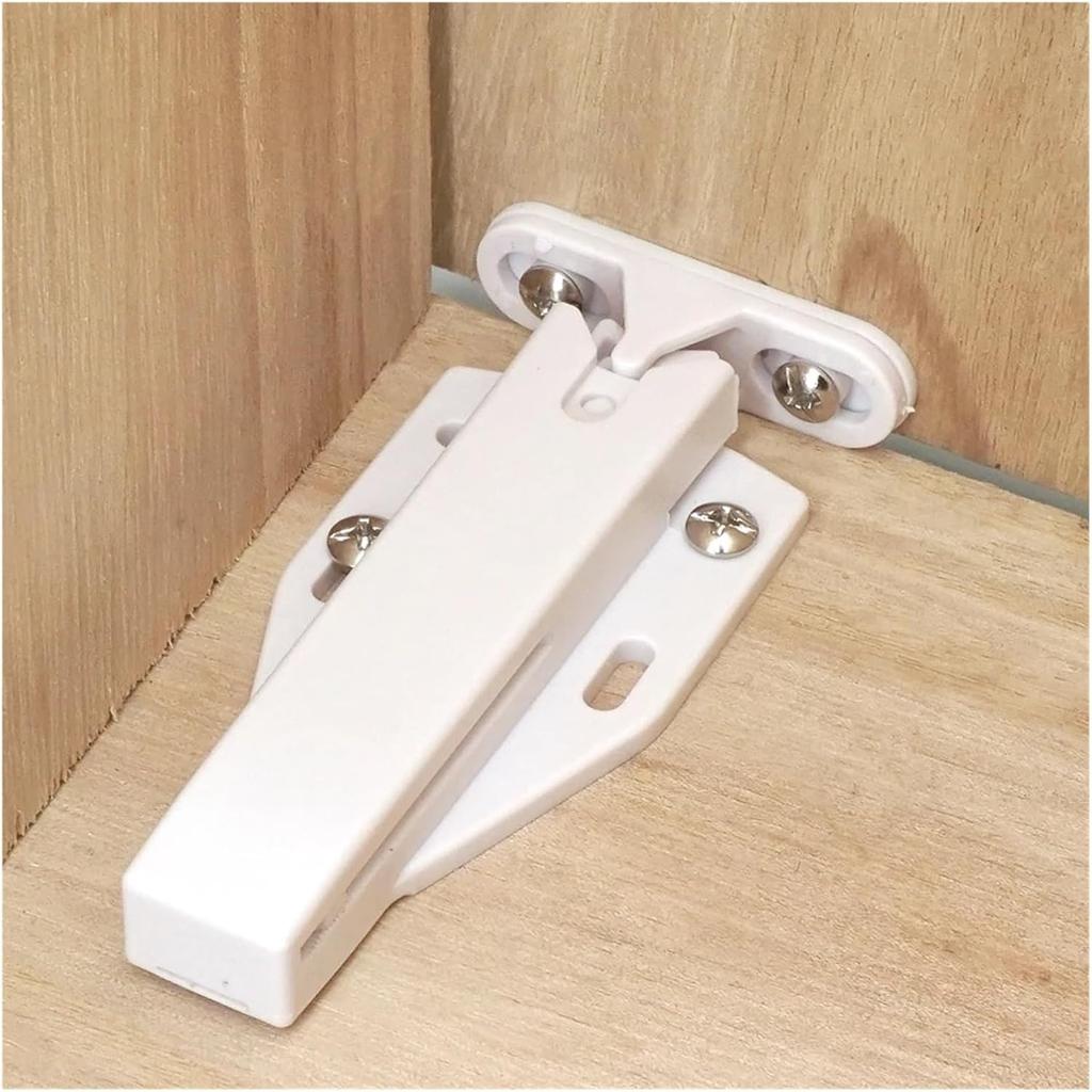 4/2/1 Sets Non-Magnetic Touch Latch Large Size Catch Cabinet Door Push to Open Furniture Cupboard Wardrobe Accessory(1 Set Black)