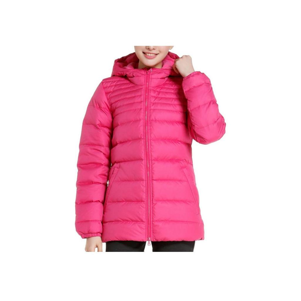 adidas Women's Bright Pink Hooded Mid-Length Down Jacket G69627