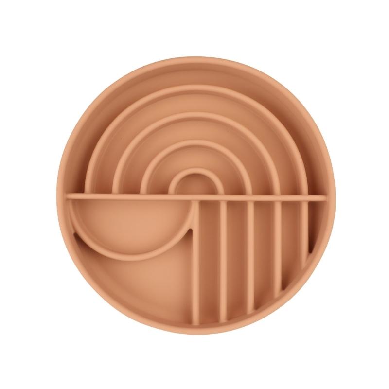 Dog Cat Pet Slow Food Bowl Cat Anti-Knockover Anti-Slip Food Bowl Puppy Anti-Choking Silicone Feeder Toy Food Plate Pet Supplies