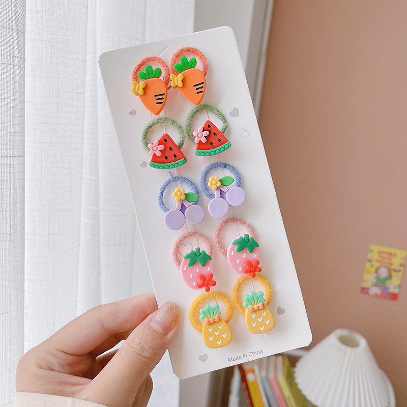 Soft Cartoon Elastic Hair Ties for Kids - Gentle, Non-Pulling Rubber Bands