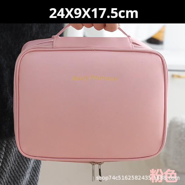 Double-Layer PU Toiletry and Makeup Bag - High-Capacity, Multifunctional, Premium Feel