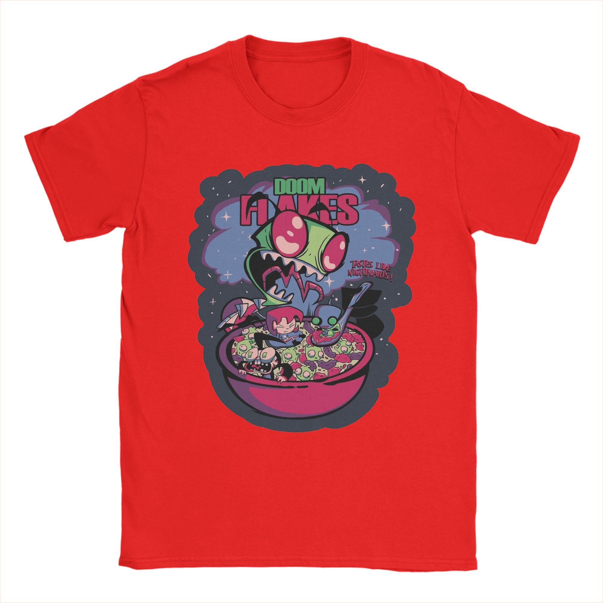 Mens Invader Zim Cereal T Shirt Cotton Tops Unique Short Sleeve O Neck Tee Shirt Original TShirts L