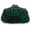 Rhinestone Women Evening Clutch Bag Diamond Chain Girls Wedding Bridal Prom Crystals Dinner Party Purse 11 Colors White/Green