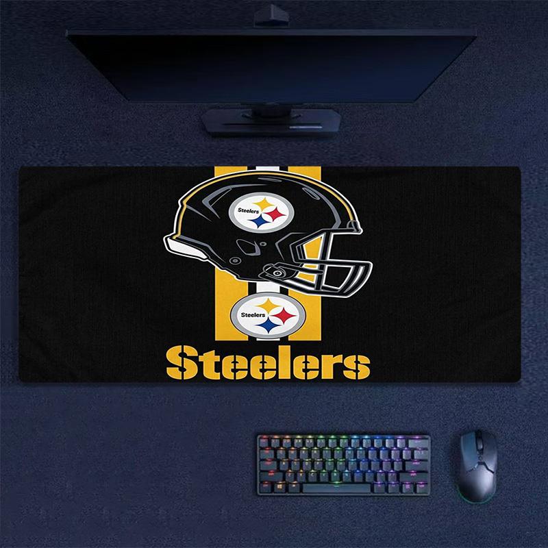 Pittsburgh Steelers Farb-Mauspad Großes Gaming-Tischkissen Rutschfeste Laptop-Tablet-Großes-Mauspad-XXL-Matte Mini-PC-Spielmatte Mit Verriegeltem Rand