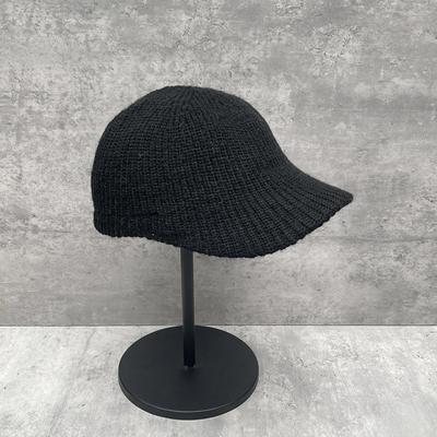 Retro Old Money Feeling Black Knitted Baseball Cap Women Keep Warm And Move Forward Peaked Cap Showing Small Face Versatile And Simple