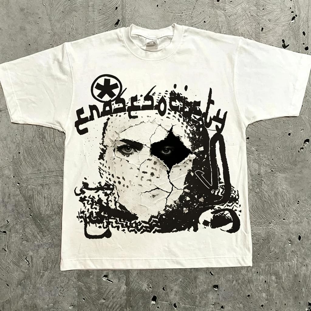 Graphic Tshirt Unisex Women Vintage Top Hip Hop Streetwear Oversized Tshirt Short Sleeve Casual Clothing Summer Fashion YK Tee