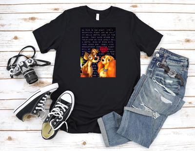 26 Lady and The Tramp Cartoon Characters Short Sleeve White Men T Shirt T109 Unisex T-Shirt